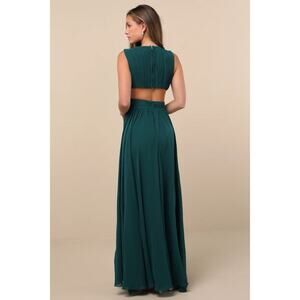 NEW Lulus Vivid Imagination Emerald Green Cutout Maxi Dress, Women's Small